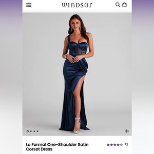 NEW Windsor Lo Formal One Shoulder Satin Corset Dress